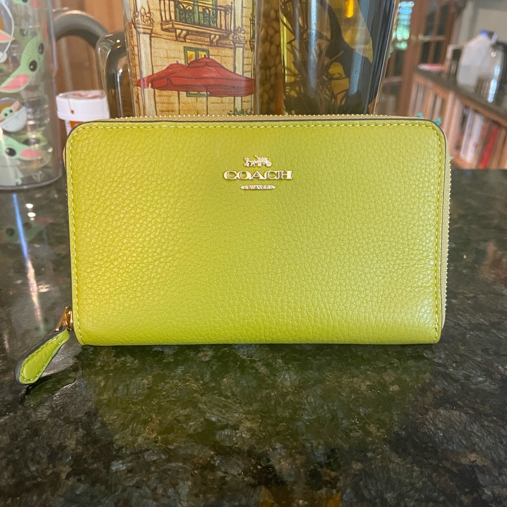 Medium ID Zip Wallet in Chartreuse